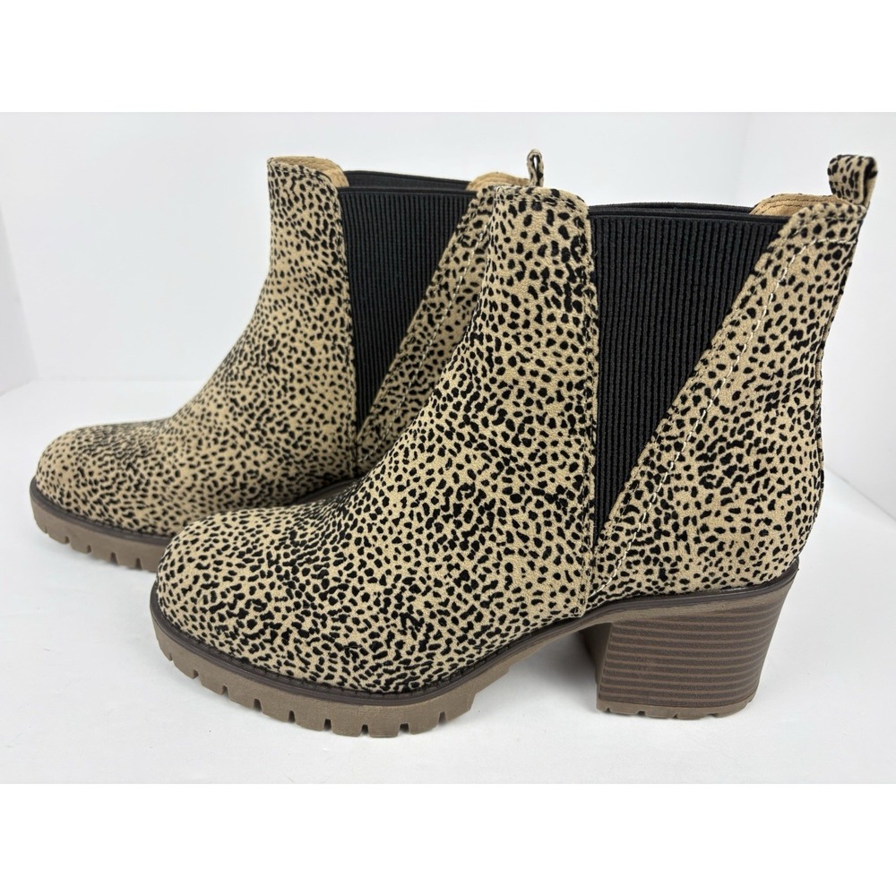 Altar'd State Cheetah Animal Print Chelsea Chunky Heel Booties Women's Size 8M